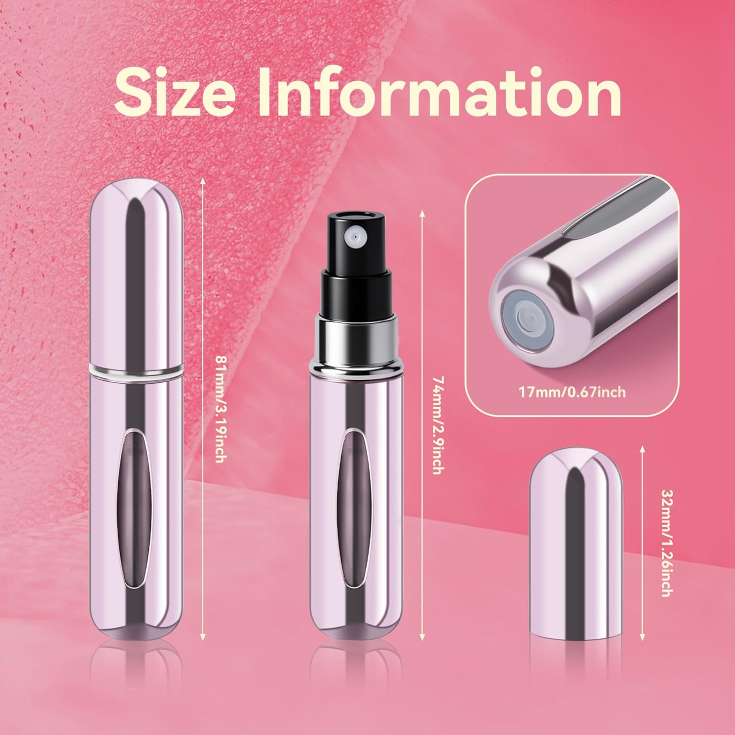 4PCS 5ML Refillable Perfume Atomizer Travel, Portable Mini Pocket Perfume Atomizer for Travel Accessories Tin Canister Organizer Bottle