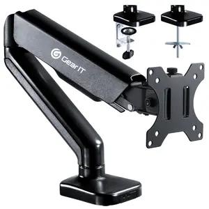 Single Monitor Mount Desk Stand Up to 32" Monitor - Fully Adjustable Tilt, Swivel, Rotate (Up to 19.8 lbs)