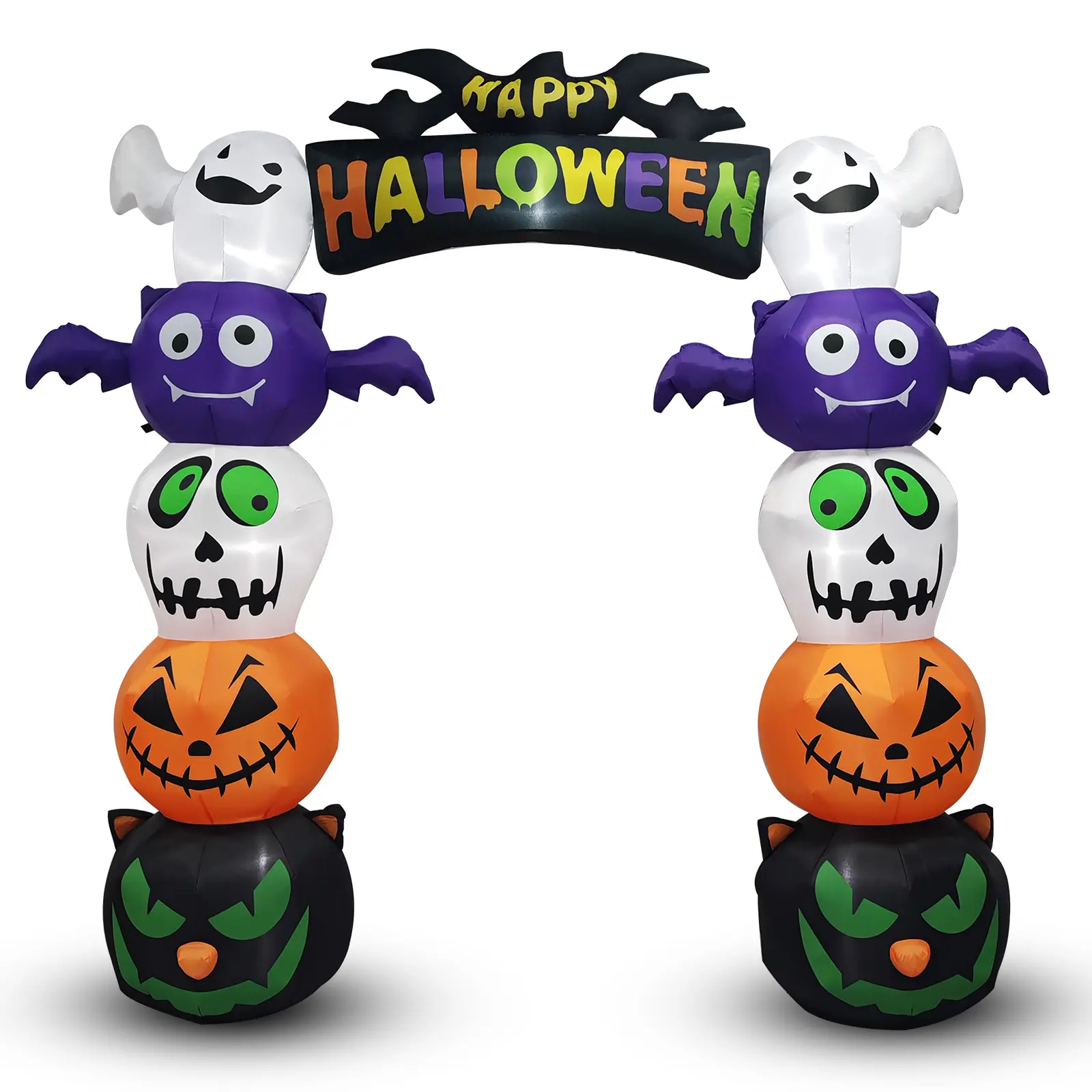 Ubesgoo 8.2ft Tall Waterproof Spooky Halloween Inflatable Pumpkin Archway, Outdoor Yard Decor with Built-in LED Lights, Halloween Pumpkin Ornaments for Holiday Party Front Yard Lawn Garden, Water Proof, 8.2 Feet Tall