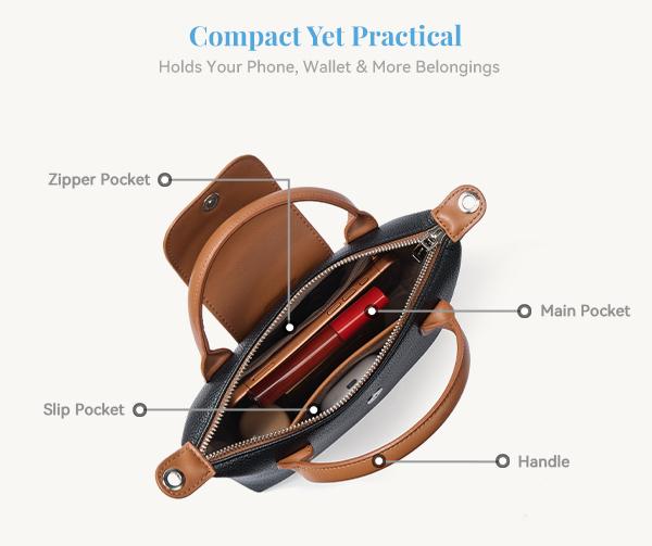 BOSTANTEN Small Crossbody Bags for Women Top Handle Purse Vegan Leather Shoulder Handbags for Daily, Travel