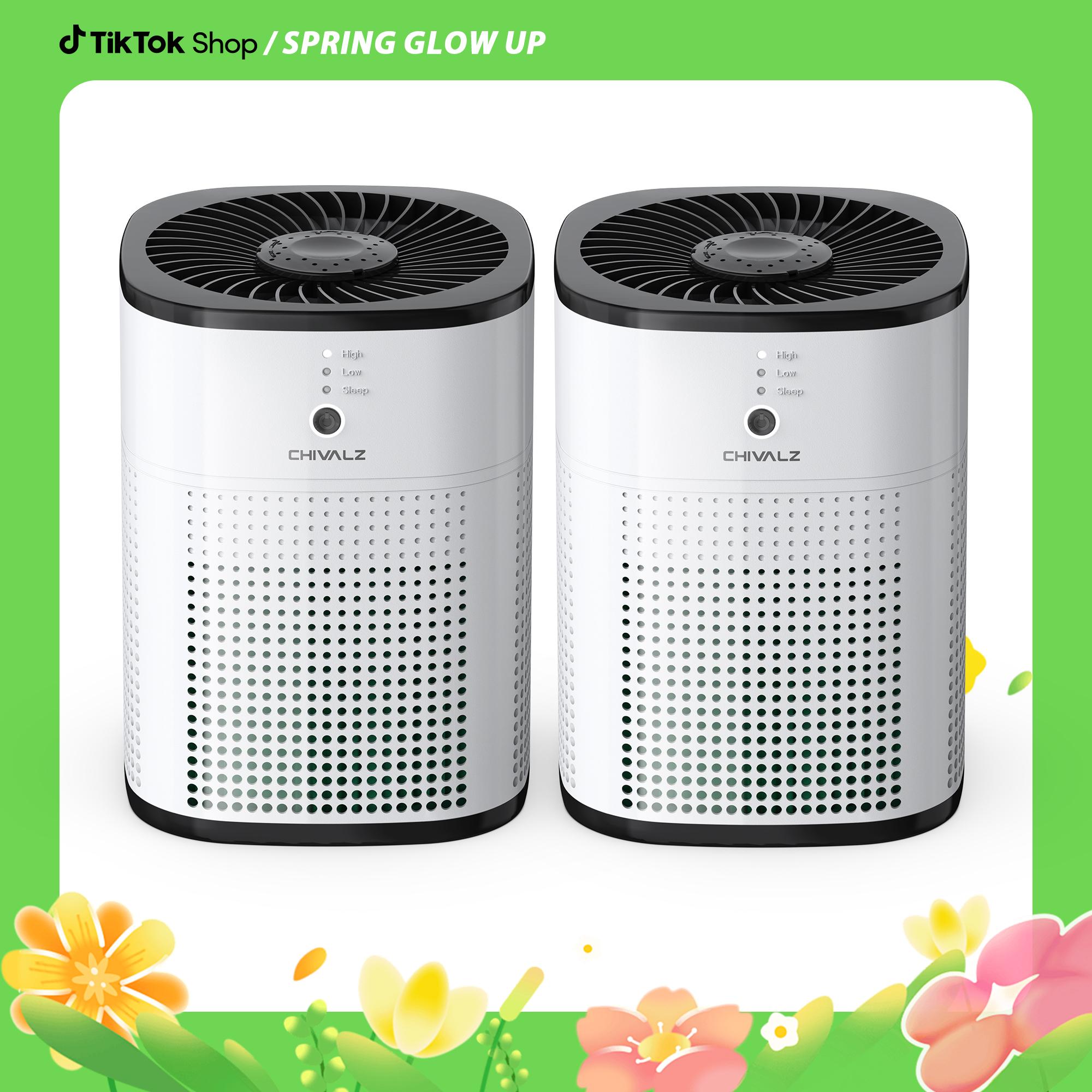 CHIVALZ Portable HEPA Air Purifier for Bedroom, 360 Air Intake System, Sleep Mode, 3-in-1 Filtration, 22dB Silent Operat