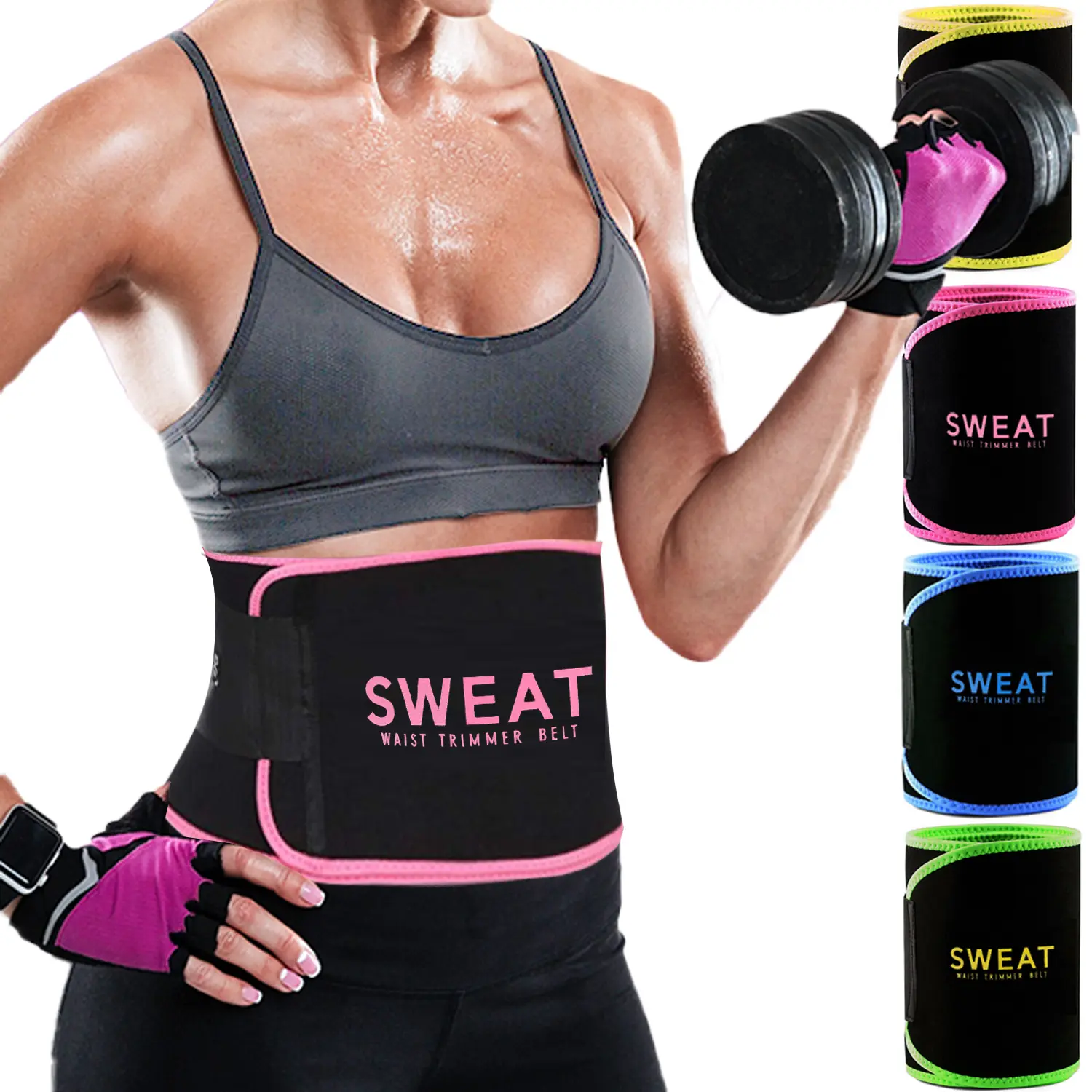 Adjustable Waist Trainer Sweat Belt for Women & Men, Neoprene Shaper Waist Trimmer Cincher for Gym Workouts, Fitness Waist Trainer