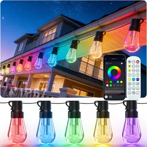 RGB multi -color bulb lights (400FT ,300FT ,200FT, 150FT , waterproof ,home ,and party use,can be operated  via Bluetooth balcony decor