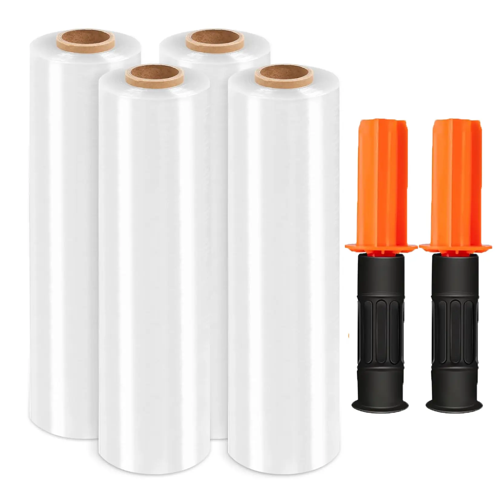 High Quality Heavy-Duty Plastic Stretch Wrap Film (15in x 1000ft, 60 Gauge, 2/4 Pack) - Non Toxic, Dirt Proof, Waterproof, No Residue, No Bad Smell, Extra-Strong, Convenient for Home Improvement, Moving