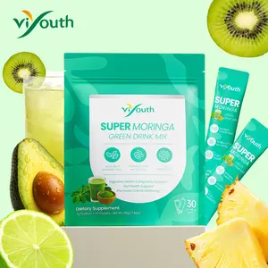 Viyouth Super Moringa Greens  Probiotics | Moringa Leaf Powder | 5-in-1 Superfood & 50 Billion CFU Blend | Daily Digestive & Gut Health Support | Prebiotic Fiber, Antioxidants for Cleansing & Energy | Plant-Based, Vegan, 30 Servings
