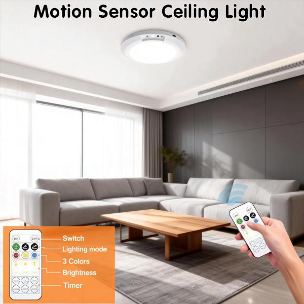 3 Packs Rechargeable Motion Sensor Ceiling Light - USB charging, Magnetic Wireless Light with 3 Adjustable Color Lighting Options & Remote, Modern Light for Closet, Shower, Stairs, Shed, Hallway, Porch & Patio, Multi-Scene Use, Easy Installation 3 Packs Rechargeable Motion Sensor Ceiling Light - USB charging, Magnetic Wireless Light with 3 Adjustable Color Lighting Options & Remote, Modern Light for Closet, Shower, Stairs, Shed, Hallway, Porch & Patio, Multi-Scene Use, Easy Installation