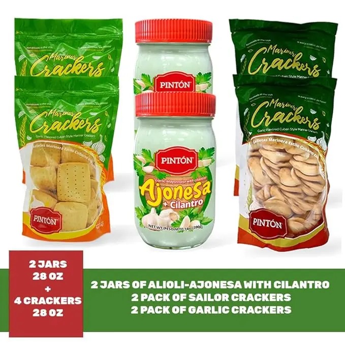 Pintón Triple Combo: Cuban Biscuits, Garlic Biscuits & Ajonesa con Cilantro (Ahorra más) Snack Cooky