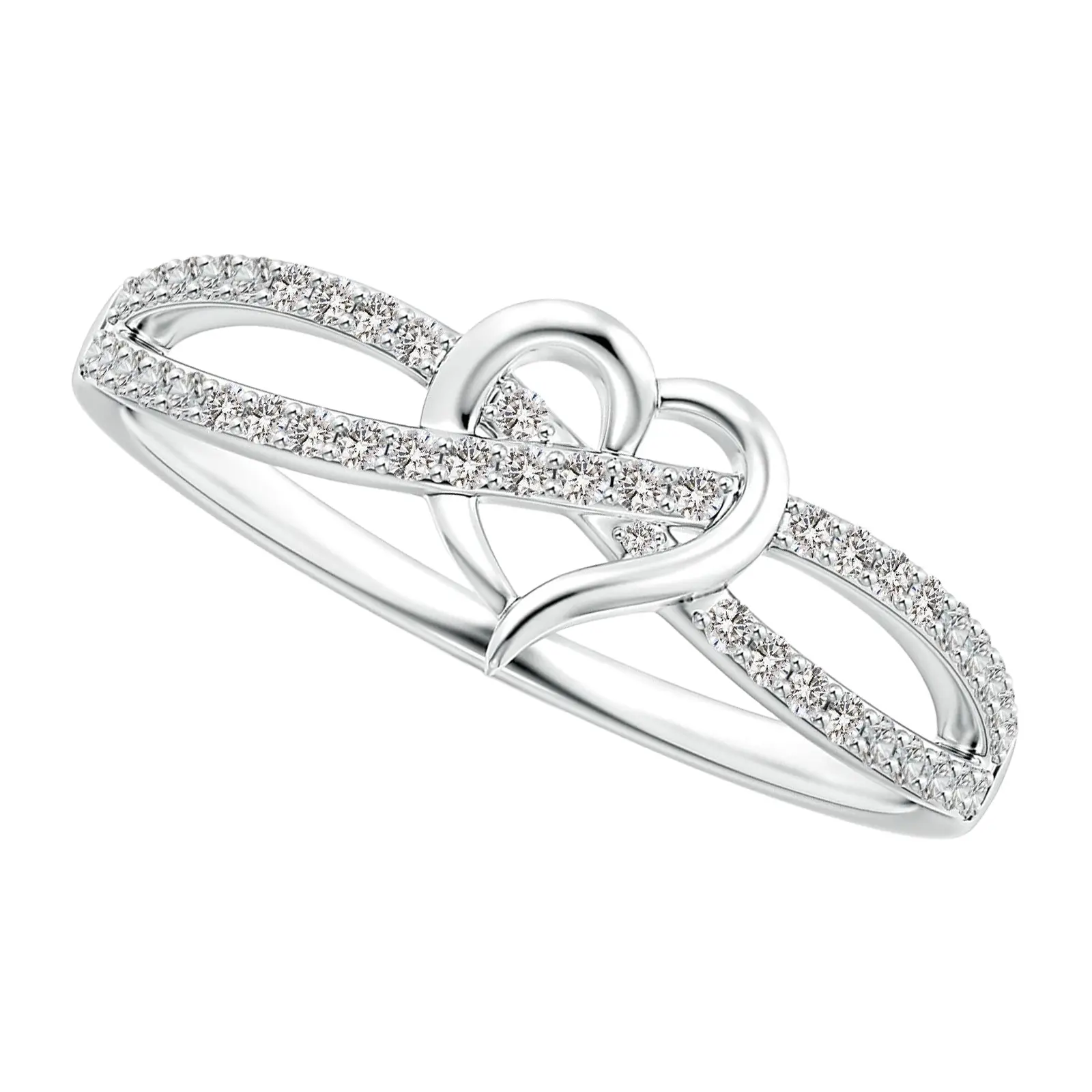 Infinity Heart Promise Ring: Women's Silver Tone Eternity Knot Heart-shaped Rings with Cubic Zirconia Engagement Wedding Jewelry for Valentine's Day Anniversary, Female summerwins,summerwins,summeroutfits,vacationoutfits,beachoutfits