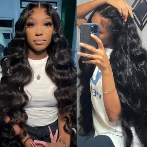Bling Hair 13x6 Body Wave Lace Wigs 13x6 13x4 Hd Transparent Lace Frontal Human Hair Wigs 180 Density Pre Plucked Natural Hairline For Black Women