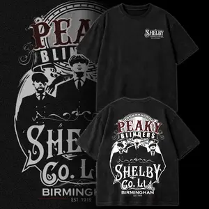 Peaky Blinders Shelby Brothers Graphic Tee Washed – Tommy Shelby Arthur Shelby Poster Streetwear Retro Limited Shirt, By Order of the Peaky Blinders Gangster TV Series, Shelby Company Fan Apparel Heavy Cotton Oversized Hoodie Style Top