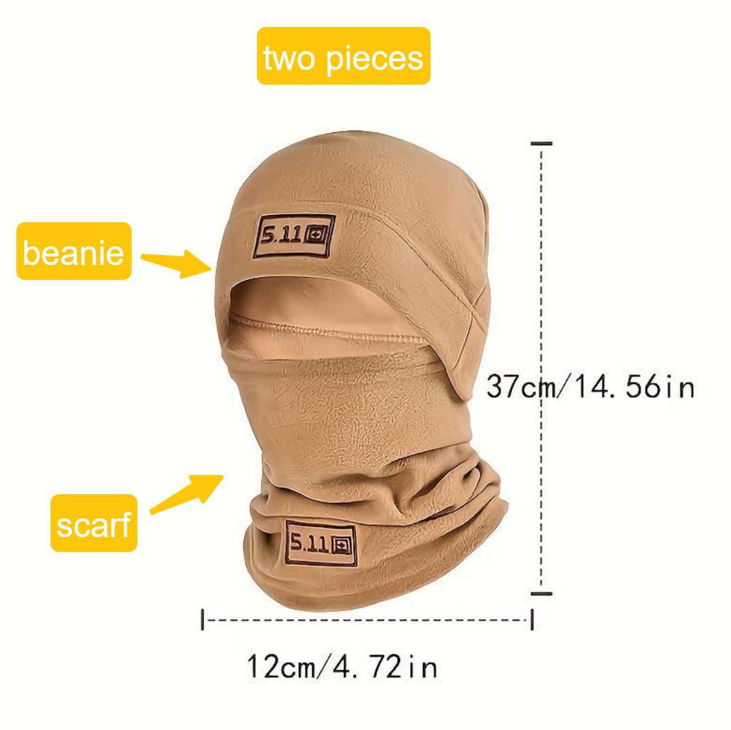 Windproof Beanie with Scarf Two Pieces Polar Fleece Balaclava Hood Face Mask Ski Mask For Cycling Skiing Fishing Outdoor Activity Construction Sites Farms And Training Fashion Shiesty Mask