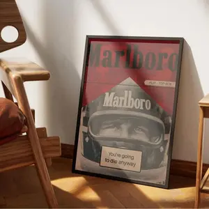 Vintage Marlboro Inspired Poster, Retro Motorsport Wall Art Printable, F1 Poster, Men Cave, Home Decor