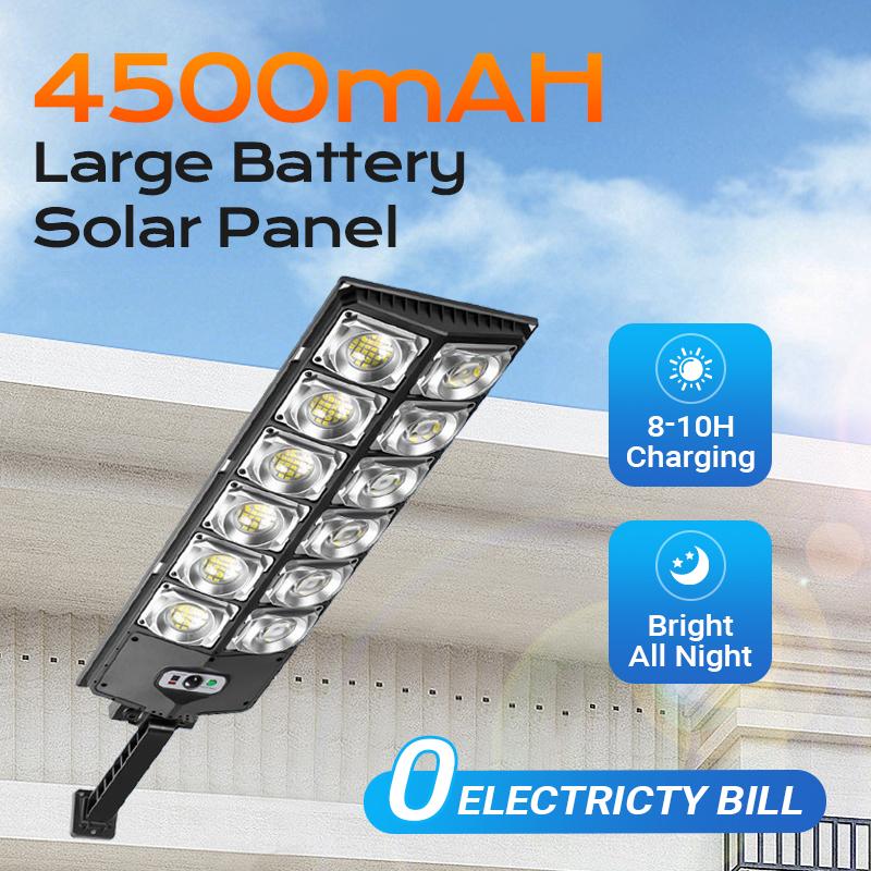 Solar Street Light Outdoor LED Wide Angle Lamp with Motion Sensor Durable Weatherproof Outdoor Lighting