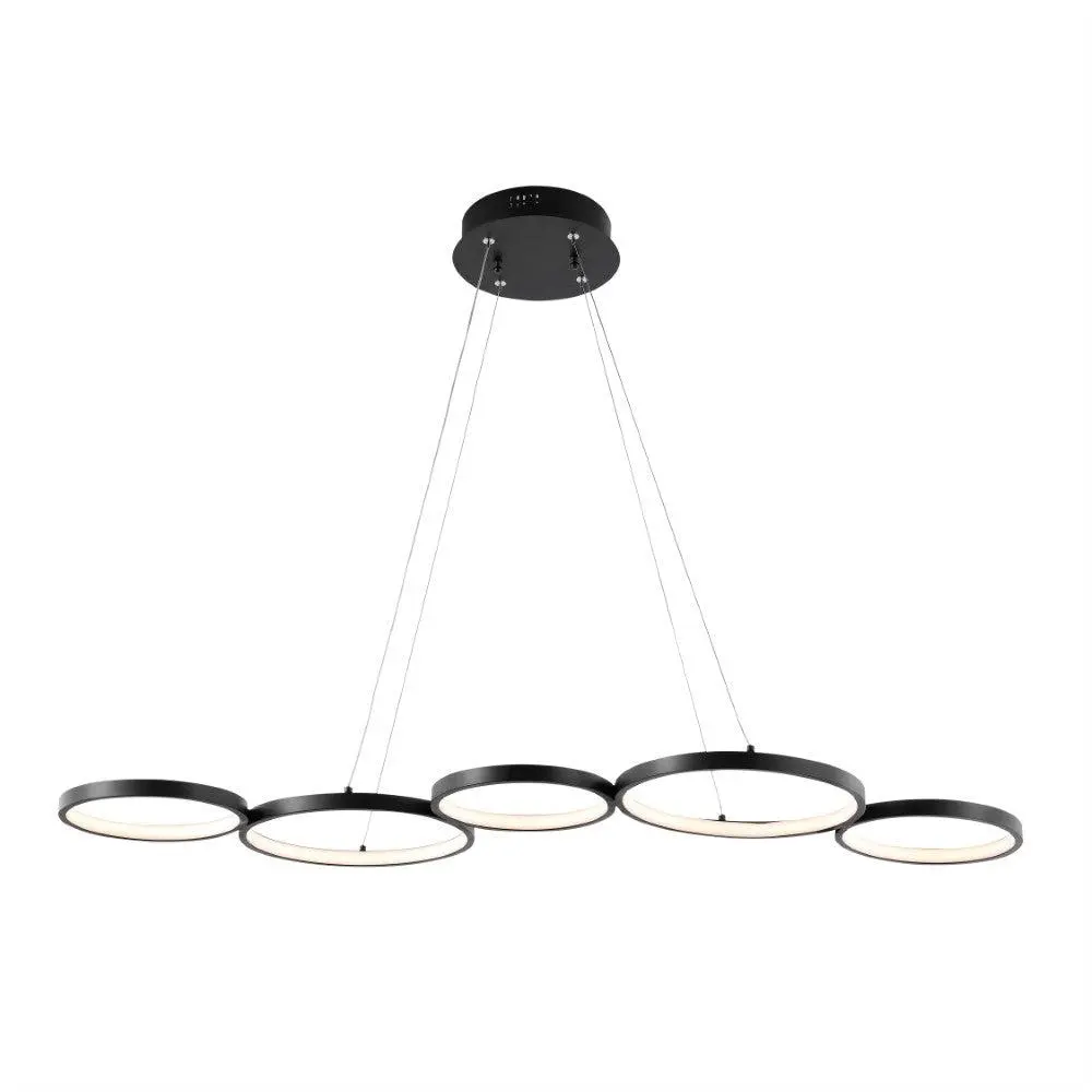 JONATHAN Y Roman 40.75" Bohemian Coastal Iron Linear Integrated LED Modern Chandelier, Bright Warm Ceiling-Mounted Light with Minimalist & Artistic Design