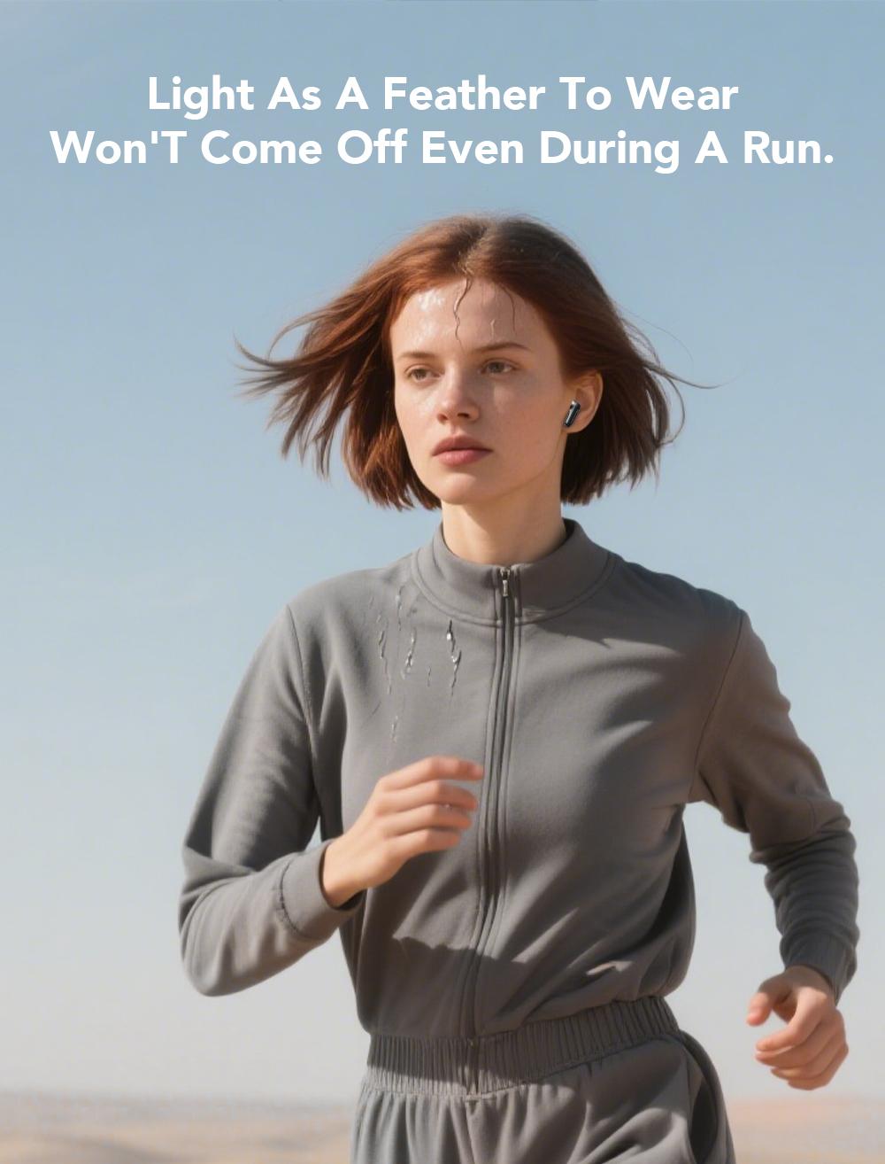 HTC NE20 AI Bluetooth Headset with LED Display, High-Fidelity Waterproof Wireless Headphones | Ideal for work, exercise, study, and audio calls | Built-in microphone | Headset