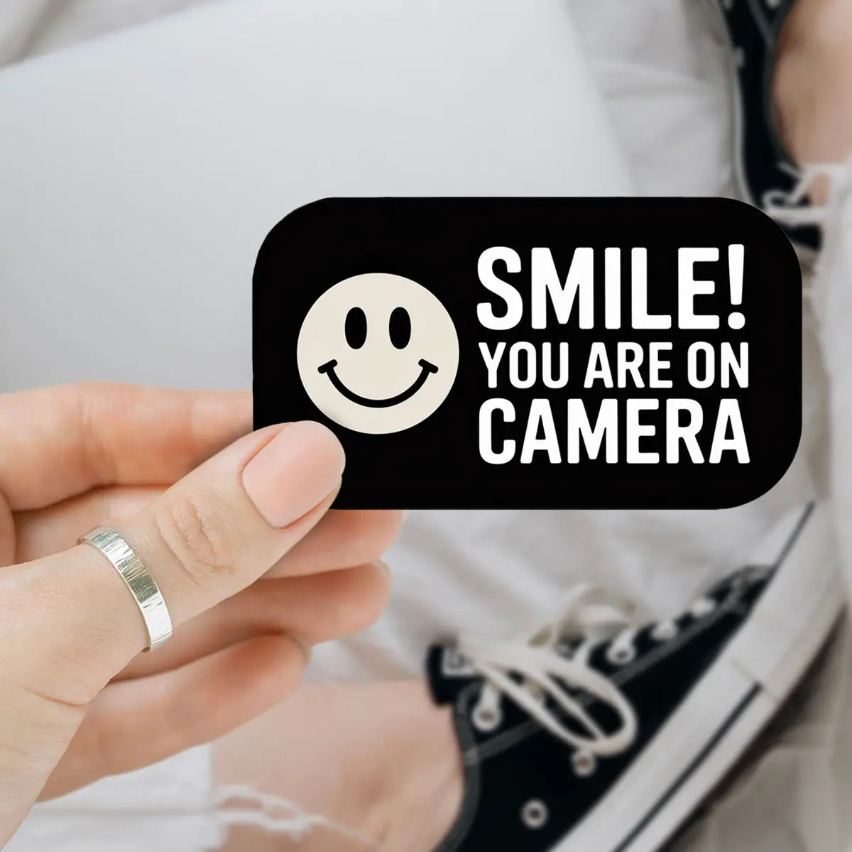 Smile You’re On Camera 3 inches Sticker, Waterproof Sticker for Laptop Water Bottle Book