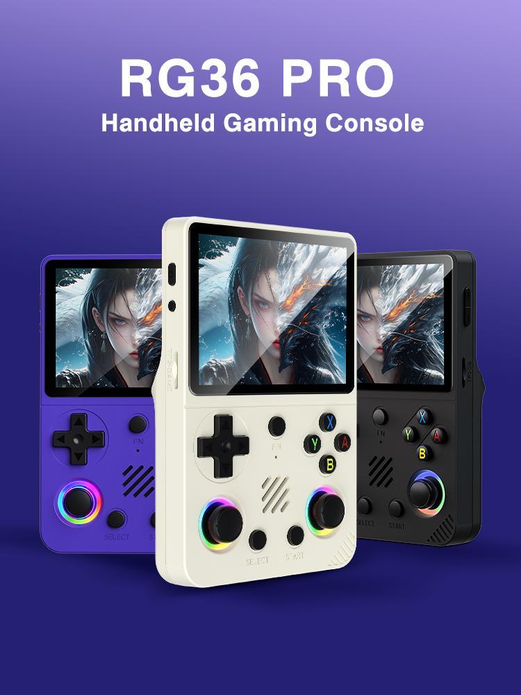 RG36 PRO Retro Handheld Console, 3.5" IPS Screen, Linux System, Multi-Color Portable Gaming Device