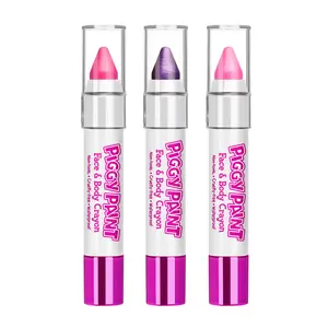 Piggy Paint Pink & Purple Party 3-Pack Face & Body Crayons - Non-Toxic Easy Application Waterproof Makeup Crayons for School Events & Fun - Cosmetic, Gentle
