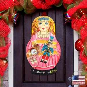 Designocracy 8115152H 24 x 18 in. Clara Nutcracker Nesting Doll Door Decor