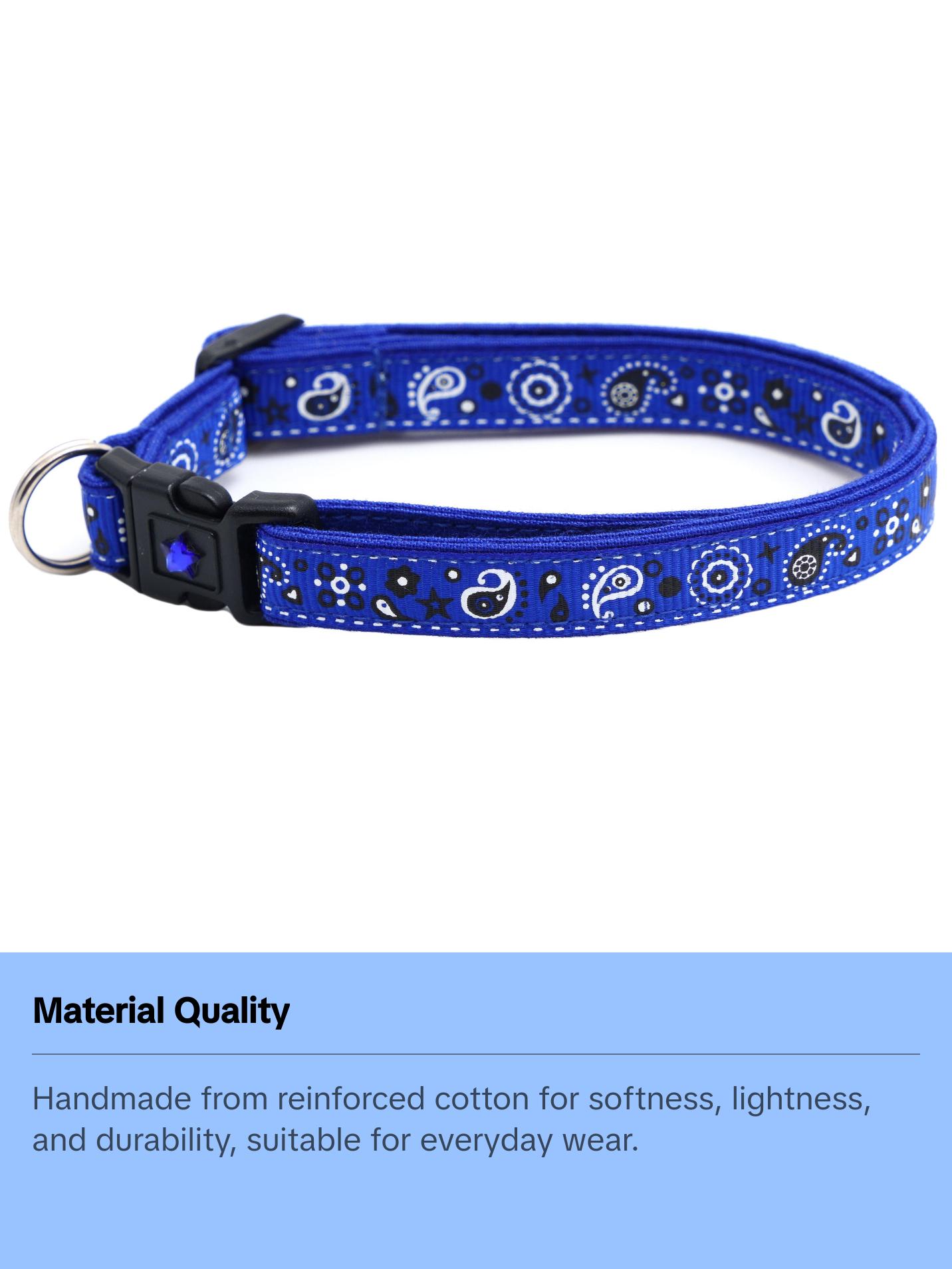 Bandana Paisley Breakaway Safety Cat Collar with Jingle Bell & Charm by Pugs2Persians Cowboy Western