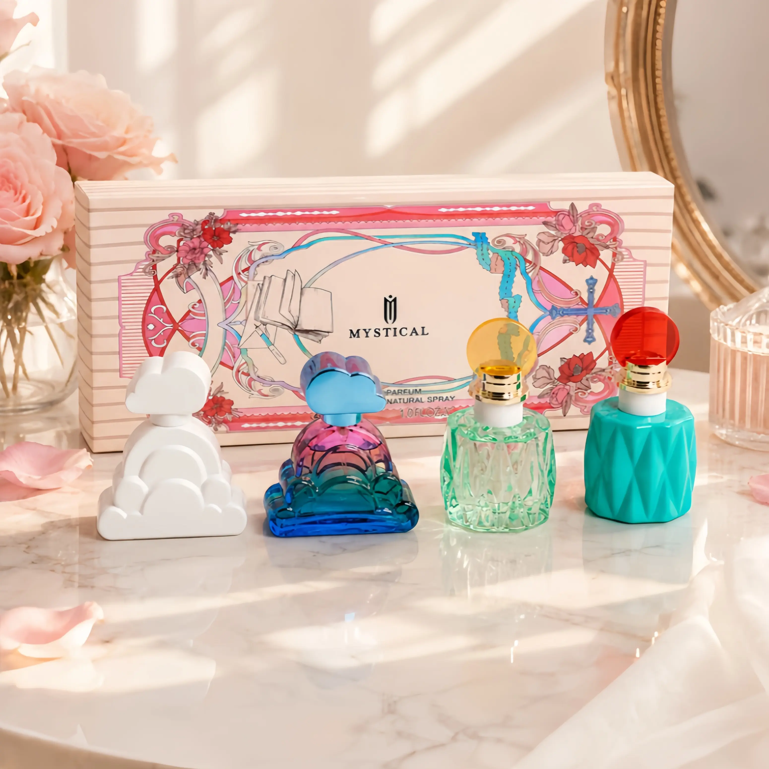 All-Season Sweet Perfume Gift Set for Women | 4×30ml Bottles, American Girly Sweet Aroma, 4 Scents from Fresh Cute to Mature, Aquatic/Citrus/Herbal/Woody/Creamy Notes, Perfect Holiday Gift for Thanksgiving, Christmas & Valentine’s Day