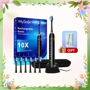 MySmile Elite Electric Toothbrush for Adults, TikTok Shop Exclusive – Sonic Type, 6 Brush Heads, 5 Modes, Timer, Waterproof, w/ Travel Case & Free Gift