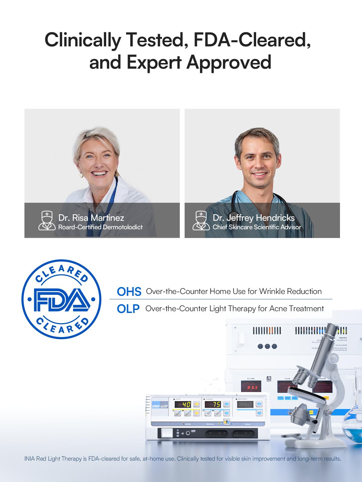 INIA GLOW Neck & Chest Red Light Mask – 850nm NIR | Fade Wrinkles & Spots | Lift & Firm in 4 Weeks - Red Light Skincare Device with 2600mAh Rechargeable Controller, Clinic-Grade, Full Coverage