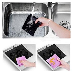 10 Pack Stove Burner Covers Double Thickness Reusable Non-Stick Heat-Resistant Gas Range Protectors for Kitchen and Easy to Clean（Black）FLSEPAMB