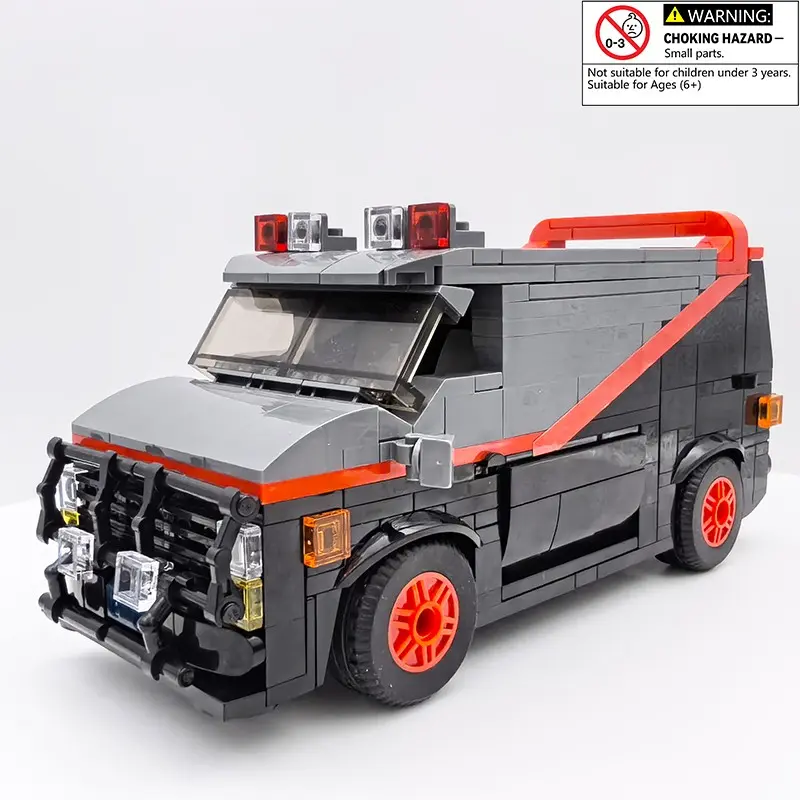 Moc Movie Car Vandura Building Blocks, Building Block Sets, Assembly Model Bricks Toy, Model Car Kit, Van Car with Movable Wheels, Family Friends Holiday Gift, Building Blocks Set