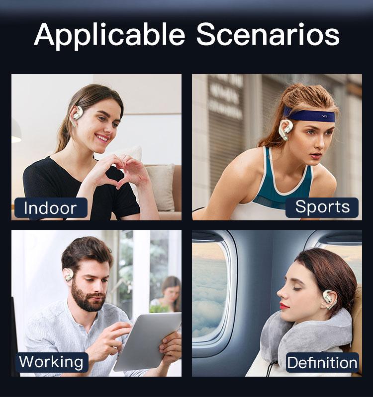 ZIHNIC CT09 True Wireless Open Ear Earbuds Bluetooth 5.4,35Hours Playtime,lPX5 Waterproof,OWS Headphones,Earphones