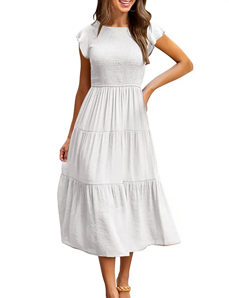 slim fit dress slacks Make It Your Own White Tiered Dress, X-Large - The Mint Julep Boutique