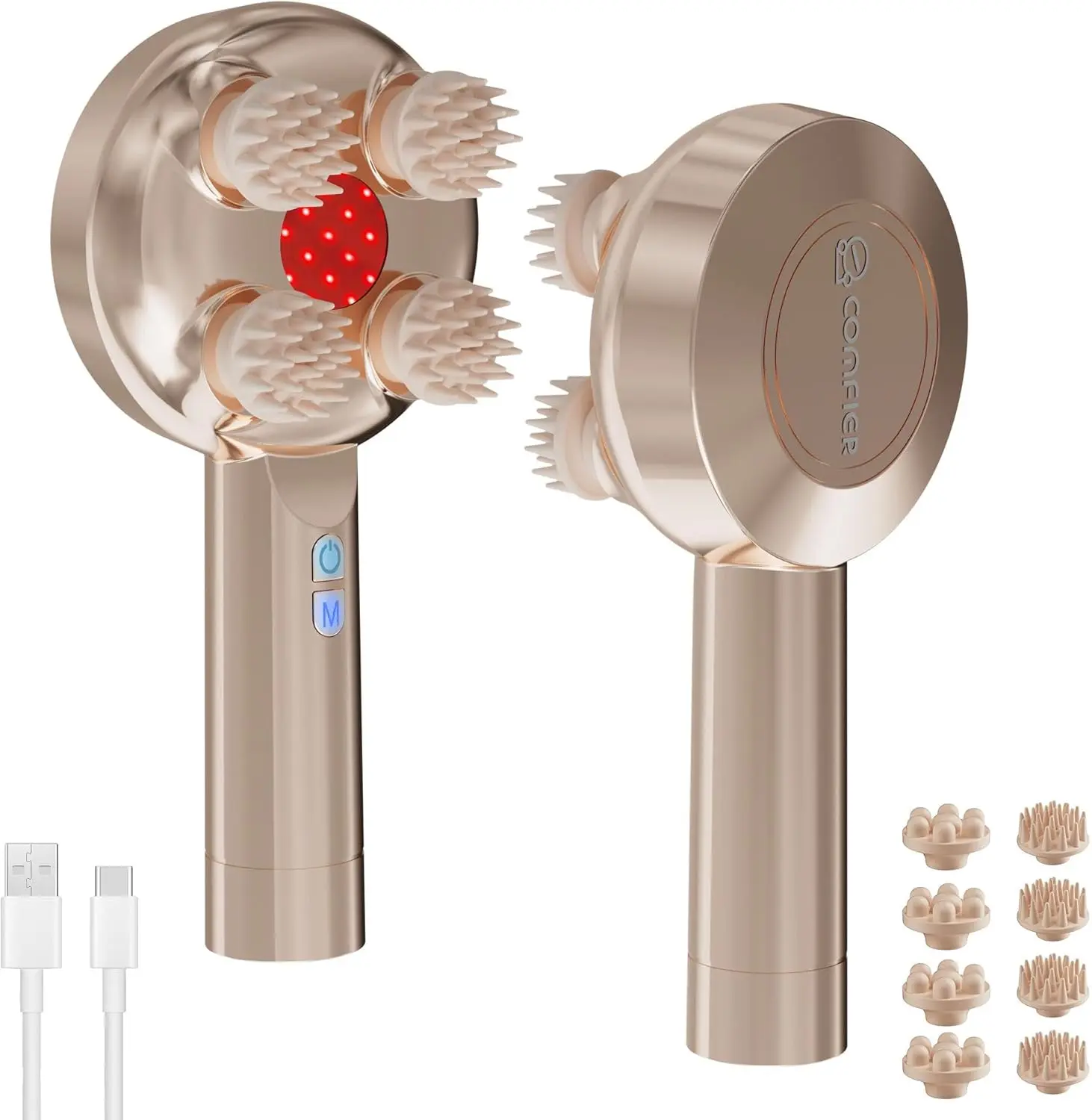 COMFIER Handheld Scalp Massager Hair Growth,Cordless Head Massager 3 Modes & 8 Silicone Claws,IPX7 Waterproof Body Massager for Stress Relax,Pet Massage,Head Scratcher,【2026】 Gift for Men,Women,dorm essentials,back to school,back to school haul