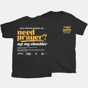 Graphic Tees Need Prayer Tap My Shoulder shirt Christian Washed 2 Side Unisex, Graphic Printed T-Shirt, Casual ,e Breathable Fabric