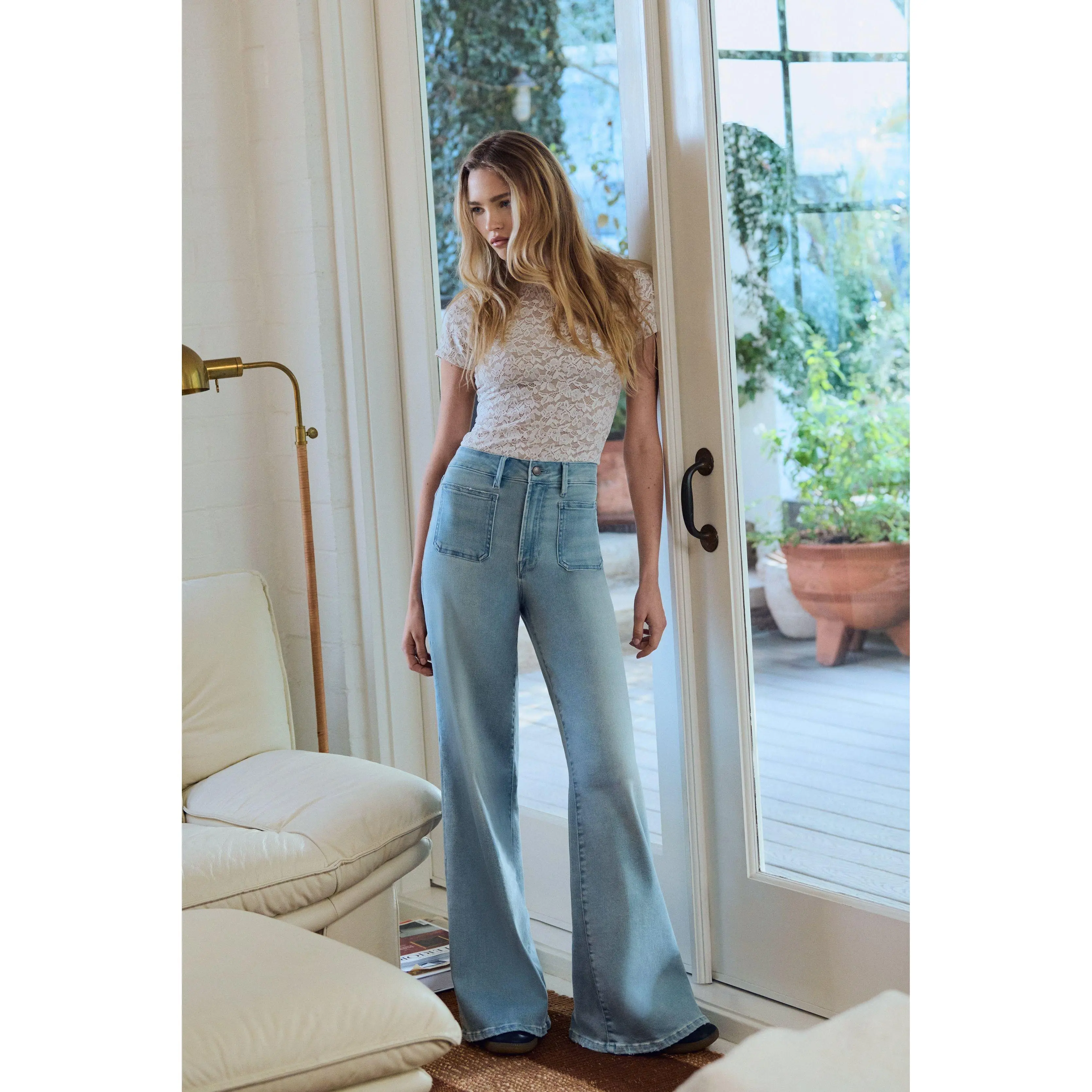 SOFT TECH GOOD WAIST PALAZZO JEANS | INDIGO1129