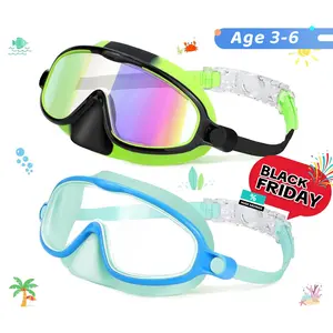 Kids pool accessories-2 Pcs-Swim-Goggles with Nose Cover,   Wide View Anti Fog UV Anti Shattered Lens for Kids 3-6/6-15#TikTokShopBlackFriday