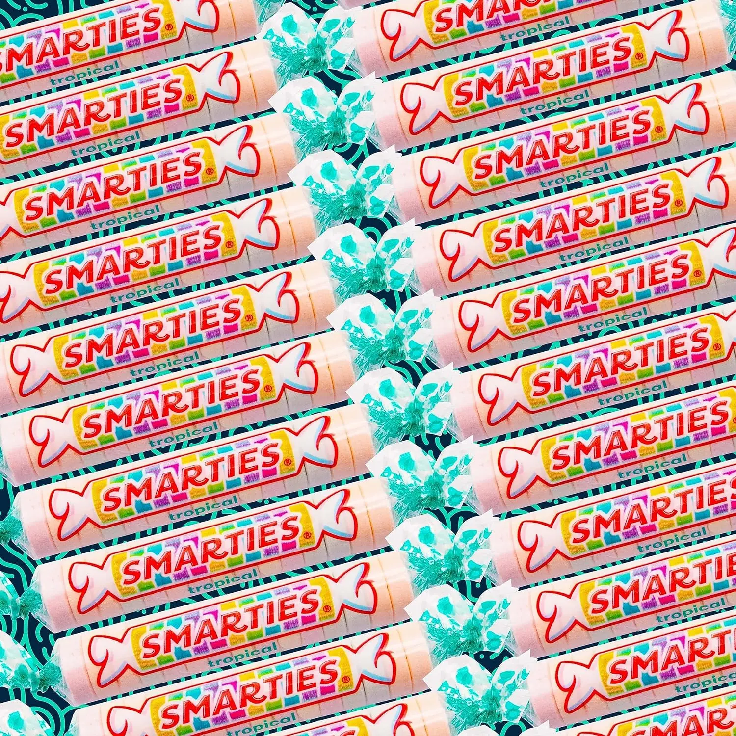 Tropical Smarties Candy Rolls, Sweet Boiled & Hard Sweets, GMO-Free Bulk Packets Fruit Snack, Yes-Certified Confection for Adults, Bulk Packets Boiled & Hard Sweets