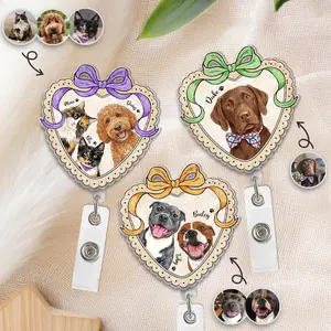 Custom Dog Portrait Badge Reel, Pet Portrait From Photo Gift, Pet Memorial Gift, Dog Portrait Gift, Nurse Badge Reel, Gift for Pet Lovers
