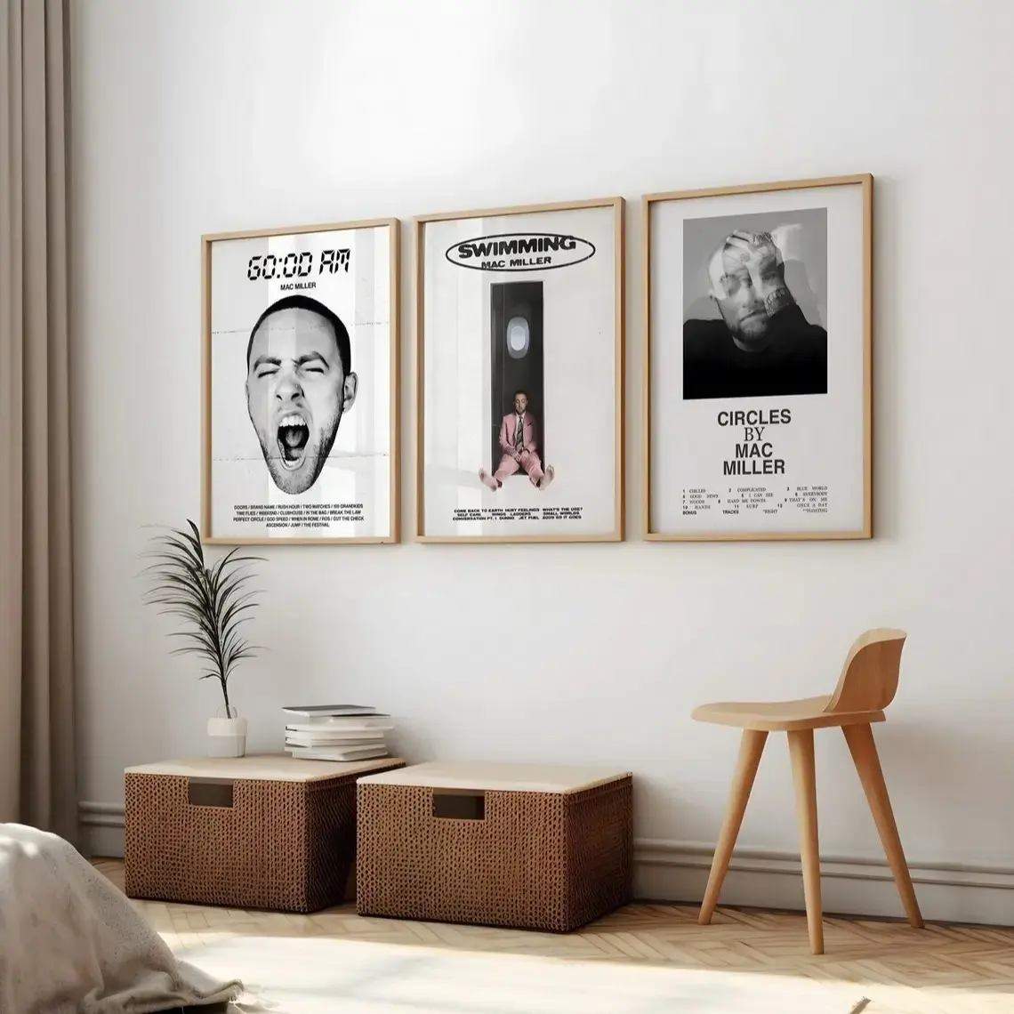 Set Of 3 Mac Miller Music Rapper Album Cover Poster Wall Art HD Print Unframed Aesthetic Room Home House Modern Wall Decor Trendy Gift.