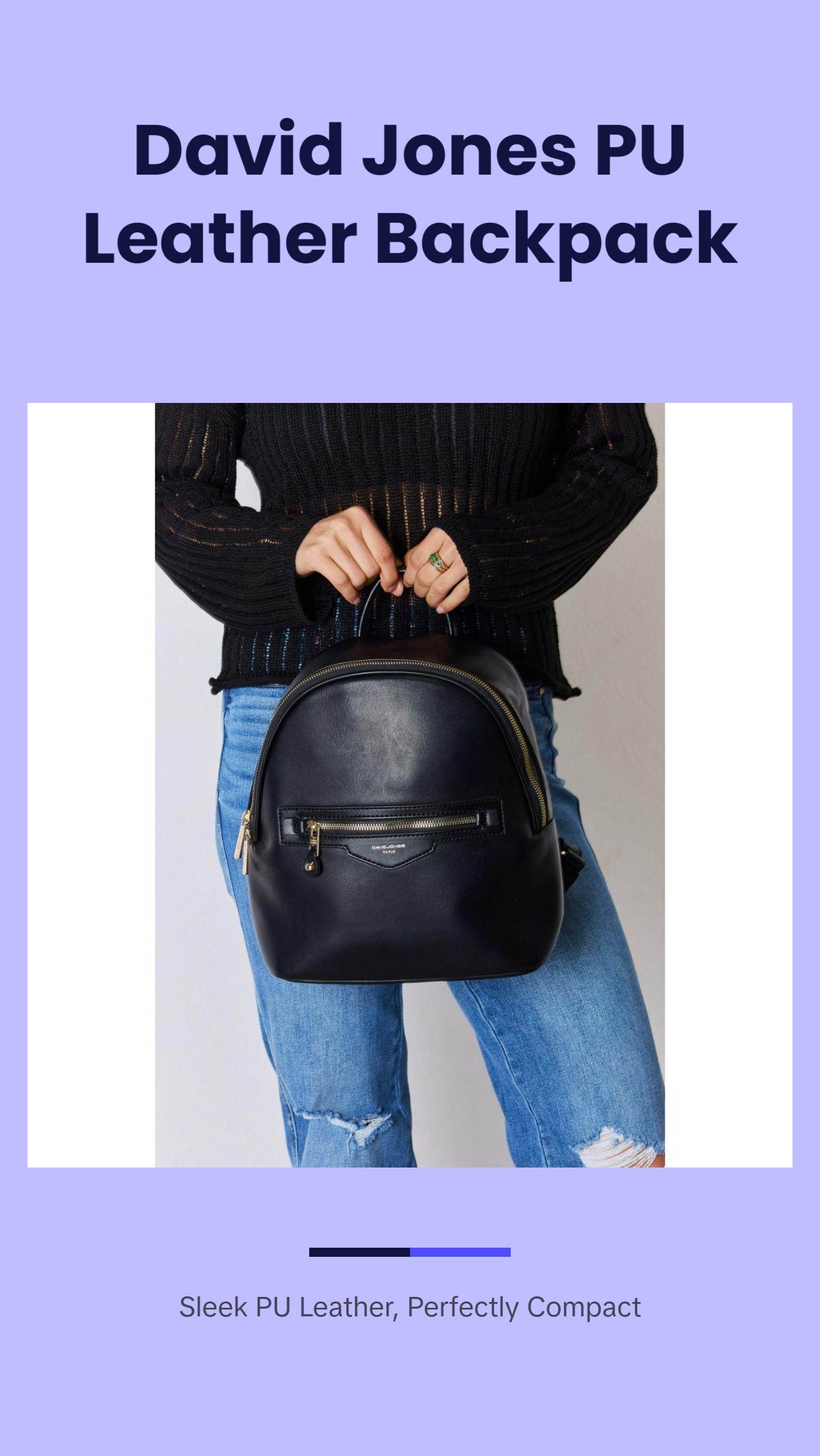 David Jones PU Leather Backpack