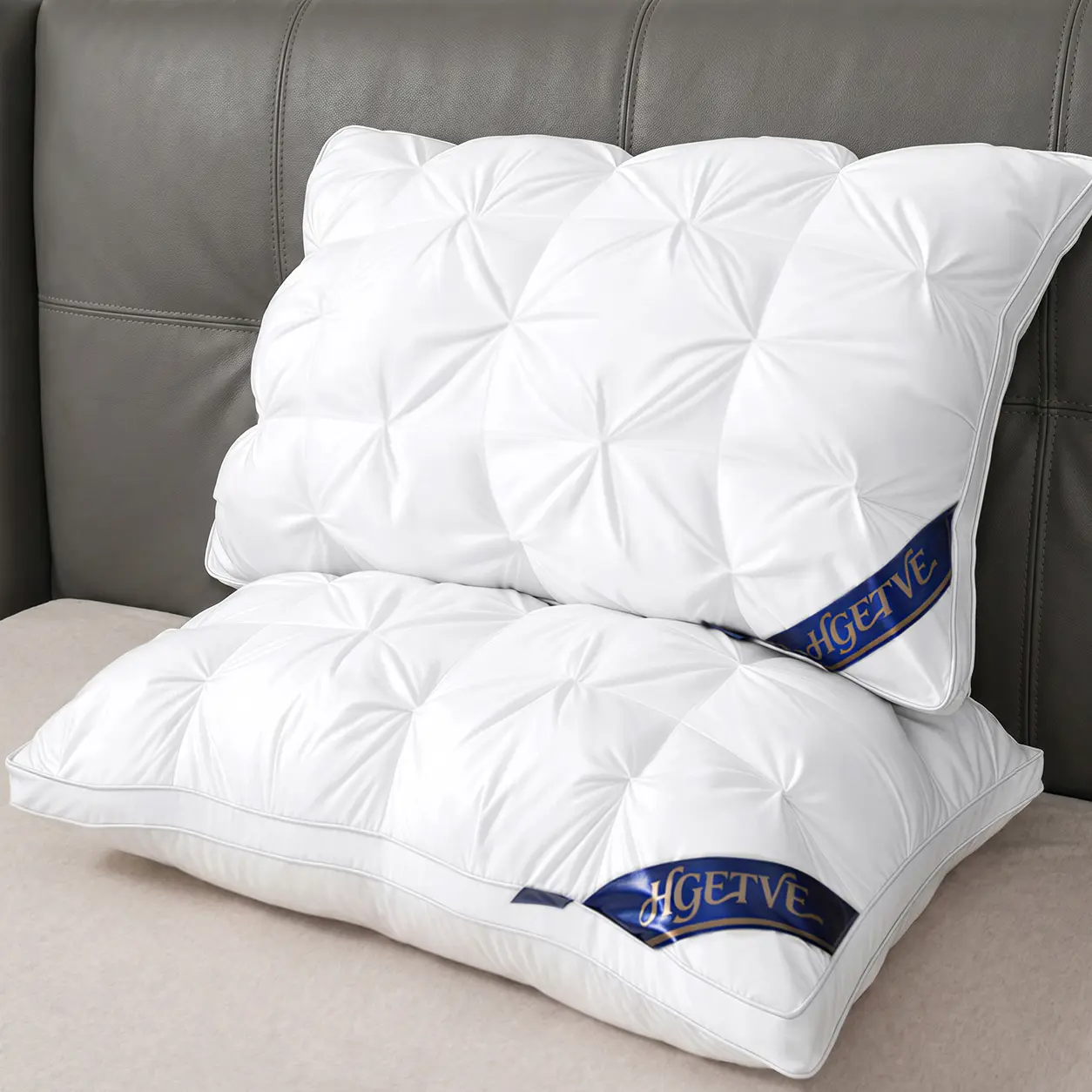 Luxury Hotel Pillow for Sleeping – Soft Plush Comfort, Breathable Cover, Pinch Pleat Design, Gusseted Sidewall, Ideal for Back and Side Sleepers, Guest Room Bed Accessory  Ideal Gift Pillow for Sleeping