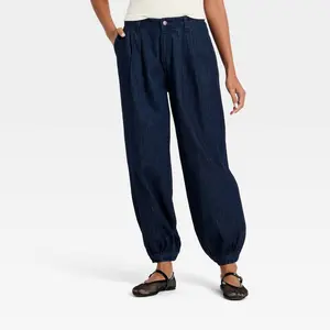 Women's Balloon Style Denim Pants - A New Day