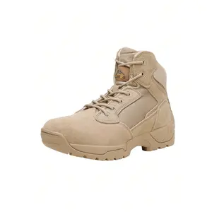 Men's Military Tactical Wide Work Boots【Wide Fit】 Boy Closed Army Shoes Trainers Leather Footwear
