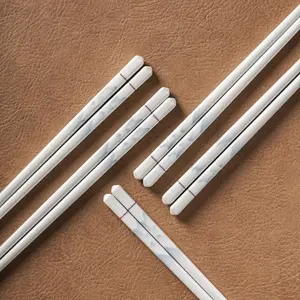 Ink Landscape New Chinese Ceramic Chopsticks 5-Pair Set, Non-Slip Mold-Resistant Underglaze Tableware, Elegant National Trend Gift for Asian Food & Home Gifting