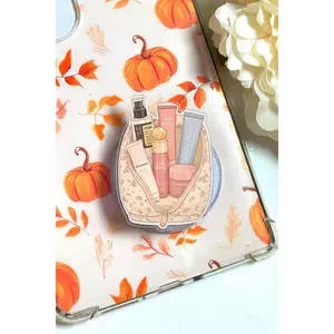 Cute Makeup Bag MagSafe Phone Grip – Magnetic Pop Socket & Kickstand – Fall Gift for Her