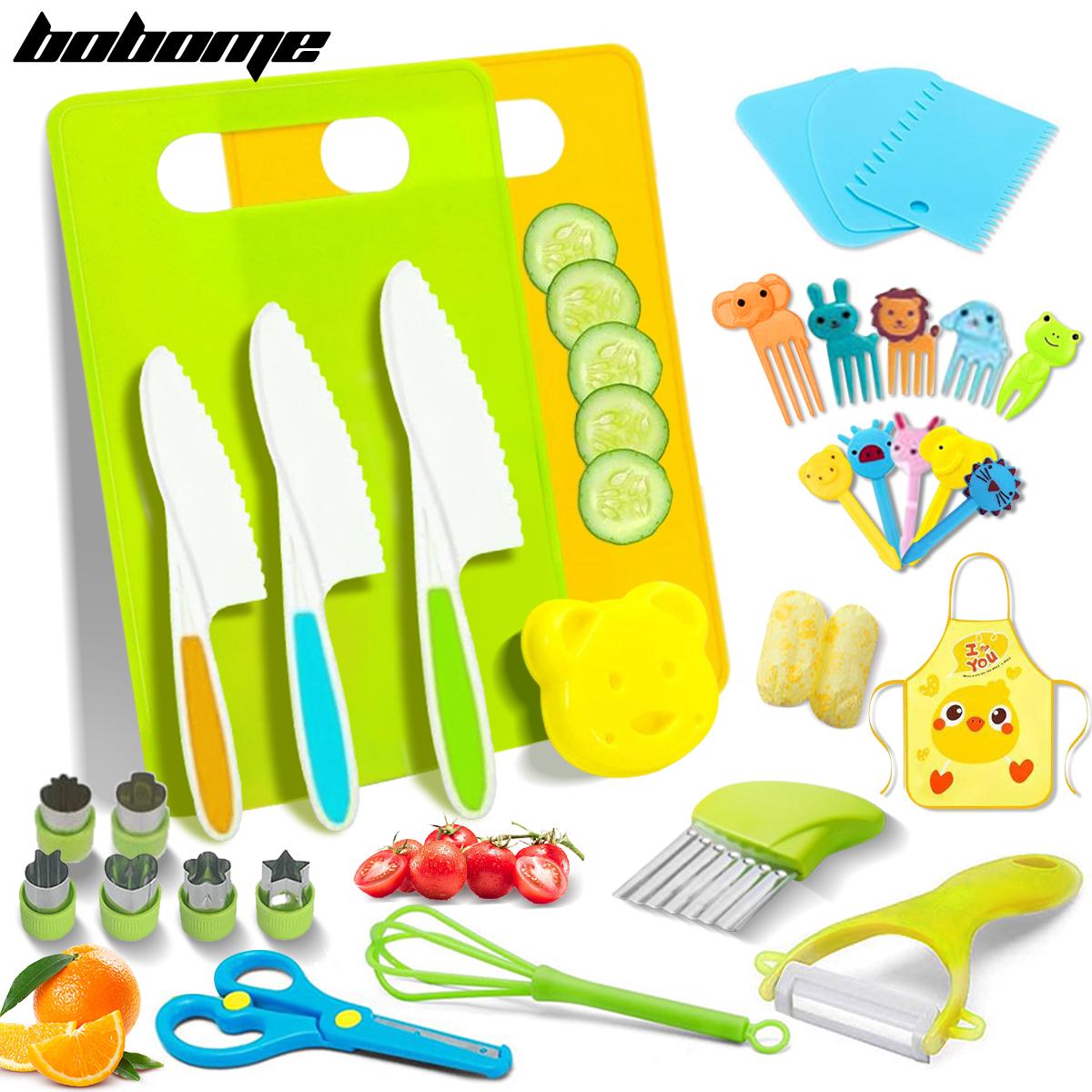 Kid 32 Pcs Safe Kitchen Knife Set - For Vegetables , Fruits, cheese and other foods Block Kitchen Knives Knife Block Kitchen Knives for Chrismas Gift