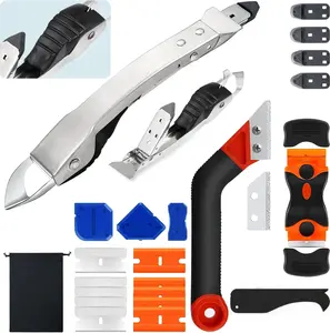 25PCS Caulking Tool Kit, Stainless Steel Caulk Remover Tool, 4 in 1 Grout Removal Tool for Bathroom, Kitchen, Floor, Window, Sink Joint, Frames Seal