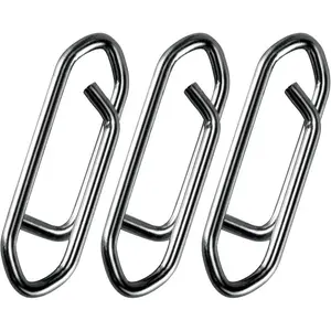 50pcs Fishing Lure Quick Clips in 3 Sizes, High Strength Stainless Steel Fish Clip Buckle Connectors, Fishing Tools for Saltwater & Freshwater Fishing