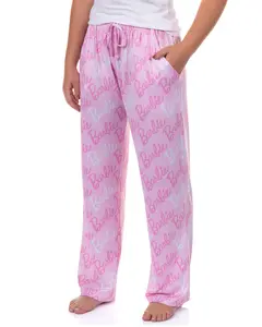 Barbie Pajamas All Over Logo Design Adult Lounge Sleep Pants