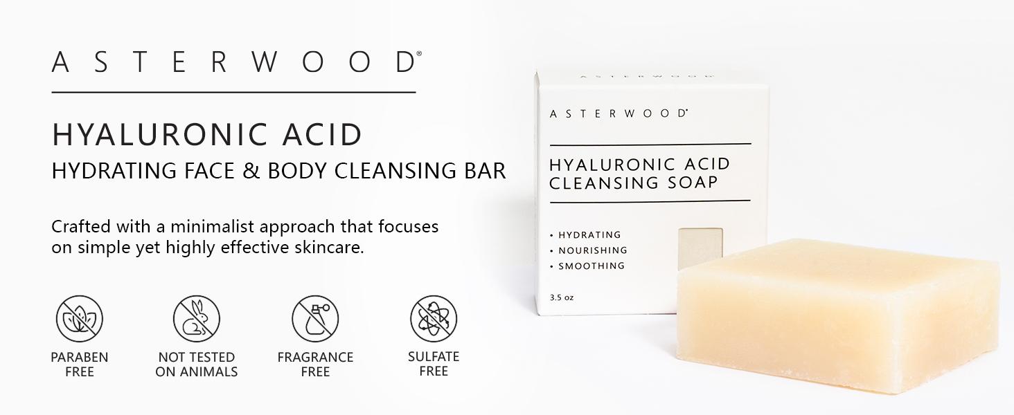Hyaluronic Acid Cleansing Face Soap | Hydrating, Plumping & Collagen-Boosting Facial Bar | Gentle Moisturizing Cleanser for All Skin Types | Fragrance-Free
