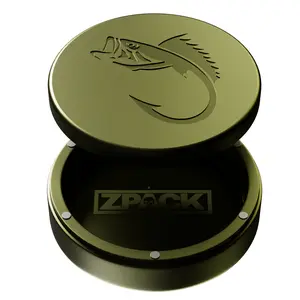 ZPACK Magnetic Zyn Metal Can, Bass Fishing logo, Holder, Metal EDC Container, Carved Pouch Tin with Magnetic Closure, Aluminum Container, Slim Pouch Can, Gift for Him – Bass Fishing Logo (Green)